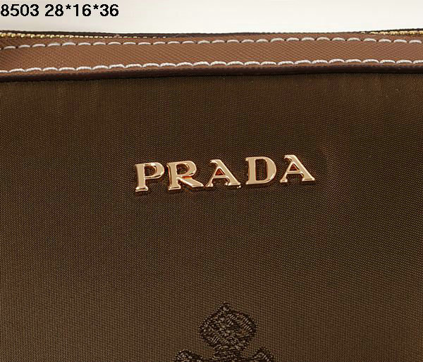 2014 Prada fabric jacquard shoulder bag BL8503 brown - Click Image to Close